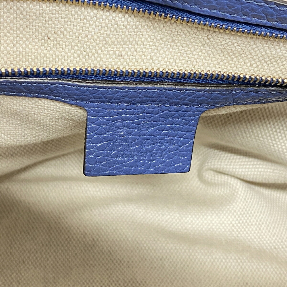 GUCCI Authentic Blue Leather Shoulder Bag - Picture 5 of 9